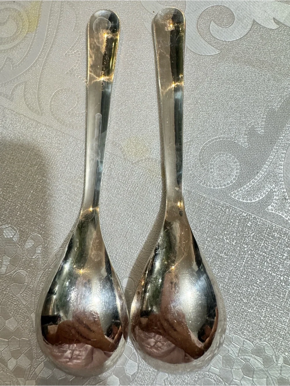 999 Fine Silver Chinese Dragon & Fu Character Spoons – 36g Each